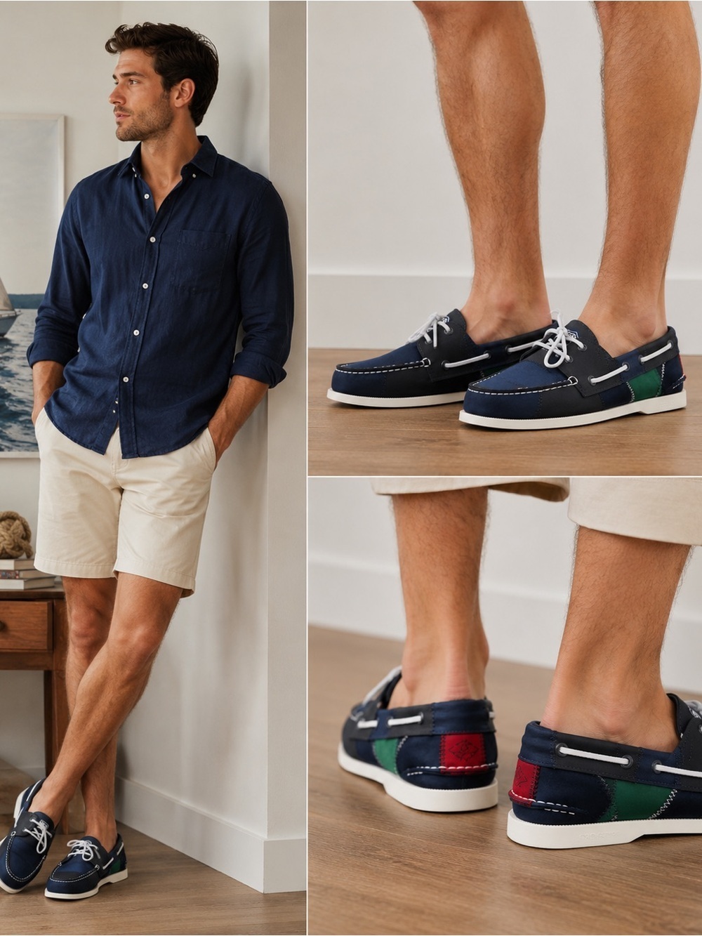 Sperry Authentic Original BIONIC 2-Eye Boat Shoes Men’s NWOB Blue Patchwork 7